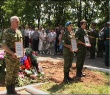 Церемония перезахоронения солдат в подмосковной деревне Акулово.